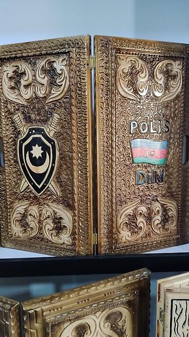 İdman və istirahət: Ağacdan oyma milli naxışlarla işlənmiş qatlanan stolüstü oyun dəsti — 4