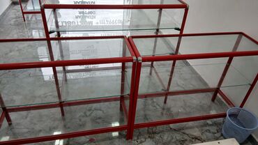морозильная камера для мороженого бу: Qırmızı çərçivəli şüşə vitrin masaları - Material: möhkəm metal
