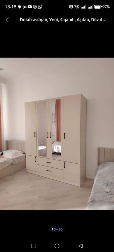 Dolablar: Yeni, Açılan, 4 qapılı Düz dolab, Dolab-asılqan — 12