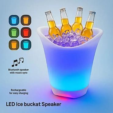staklene posudice: Led kofa za piće sa bluetooth zvučnikom 2u1 efekat za žurk. led kofa — 1