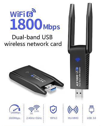 apple notebook: Wi‑Fi 6 USB Adapter (AX1800) Wifi adapter sürətli pc qoşula bilir heç — 3