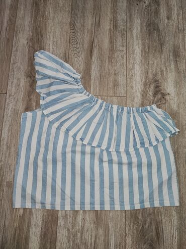 crop top majice new yorker: S (EU 36), M (EU 38), Cotton, Stripes, color - White