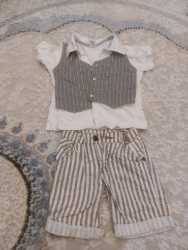 Cinslər və şalvarlar: Uşaq üçün denim şalvar dəsti - 4 fərqli model: 1) Tünd mavi, yarı — 29