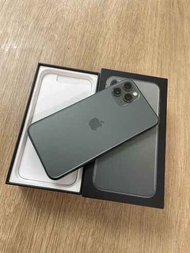 Apple iPhone: IPhone 11 Pro, Б/у, 64 ГБ, Alpine Green, Защитное стекло, Чехол, Коробка, 72 %