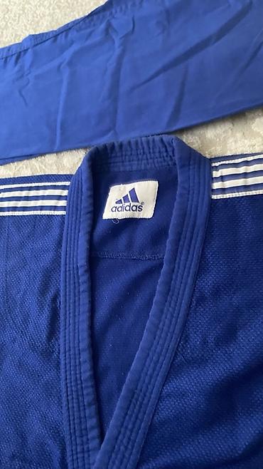 adidas: Кимоно для дзюдо adidas (синее), комплект из куртки и брюк. - — 4