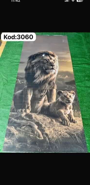 salon ucun aboylar: Aslan,pələng,at
Dekorativ pvc panellər