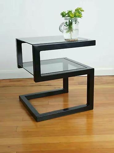 Salon, tibbi mebel: Müasir dizaynlı Z-formalı yan masa - Minimalist və müasir Z formalı — 1