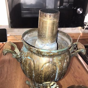 rus lampası: Məhsul: Antik mis samovar, dekorativ və funksional çay dəmləyən — 3