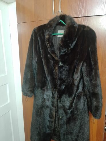 весенняя женская кожаная куртка: Шуба, Норка, Длинная модель, Турция, 4XL (EU 48)