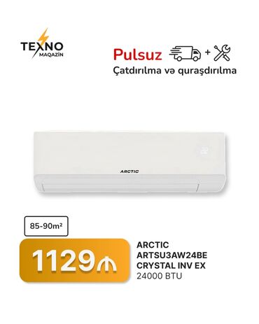 инвертор: Kondisioner 85-90 kv. m, Pulsuz quraşdırılma