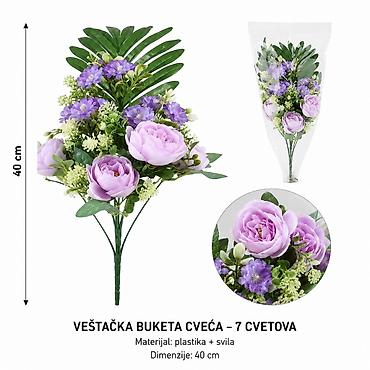 KMT Komada mala veštačka saksijska drveni otvora ručka ljubičasta