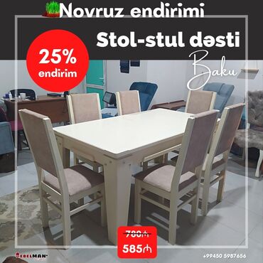 novruz stolu: Yeni, Dördbucaq masa, 6 stul, Açılan masa, Mətbəx üçün, Qonaq otağı üçün, Azərbaycan