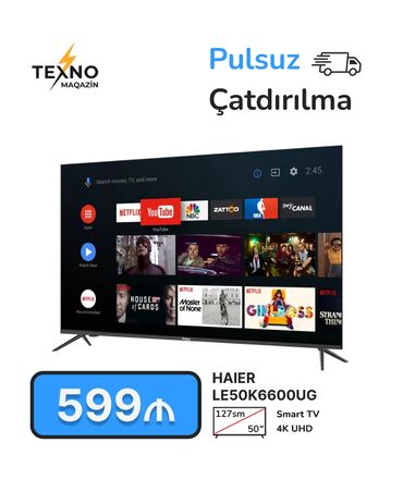 tv box smart: Televizor Haier Led 50" UHD (3840x2160)