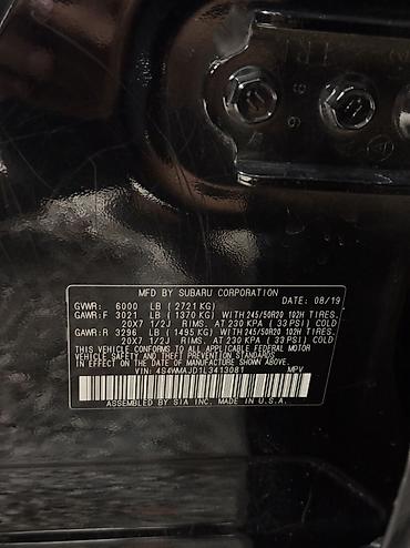 с последующим: Subaru Ascent: 2019 г., 2.4 л, Вариатор, Бензин, Внедорожник — 7