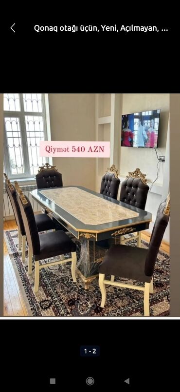 Masa və oturacaq dəstləri: Qonaq otağı üçün, Yeni, Açılmayan, Dördbucaq masa, 6 stul -da lalafo.az — 21 Masa və oturacaq dəstləri: Qonaq otağı üçün, Yeni, Açılmayan, Dördbucaq masa, 6 stul — 21