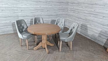 Setovi stolova i stolica: 🔹Model stola - Baluster okrugli 🔹Dimenzije -100x100+30 🔹Model stolice — 6