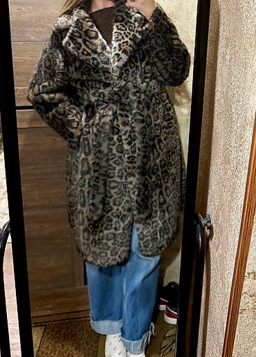 leopard 5: Шуба, По колено, Леопардовый принт, 2XL — 1