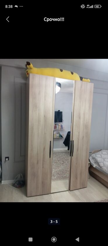 шкаф красный: Кийим салуучу шкаф, Колдонулган, Түз, МДФ