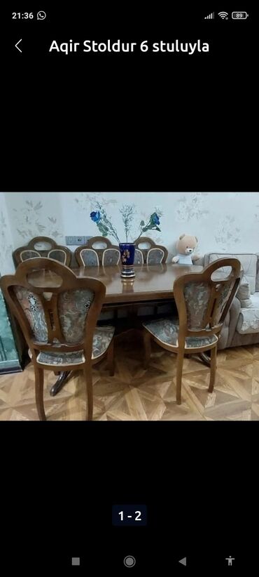 malaziya masa ve oturacaq: Для гостиной, Б/у, Нераскладной, Овальный стол, 6 стульев, Малайзия