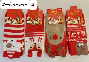 Kolqotkalar, corablar: Yeni il temalı corablar – 35-40 ölçü aralığı - Dizaynlar: Santa — 10