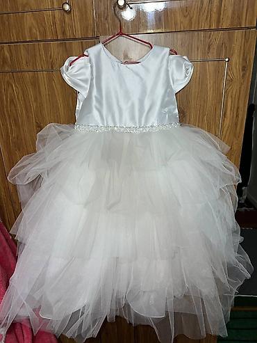 кийим ош: Продаю красивое платье двойка. Цвет айвори. На возраст 4-6 лет — 6