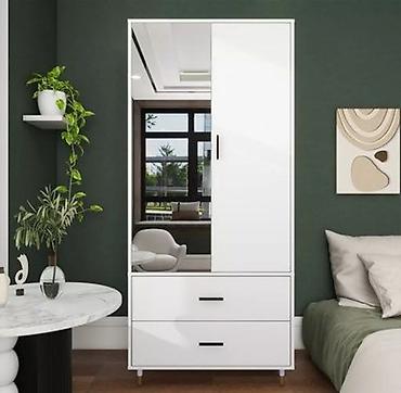 bulud mebel: Düz dolab, Yataq otağı üçün, Paltar üçün, Açılan, Korpuslu, 2 qapılı — 6