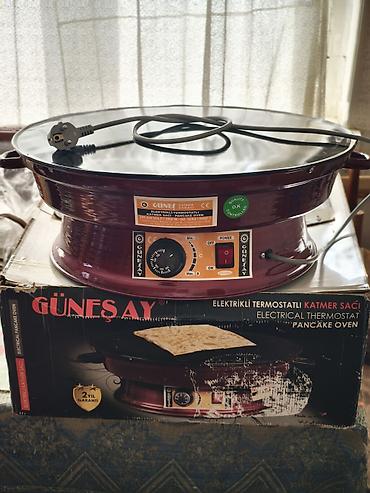 peraşki bişirən aparat: GÜNEŞAY elektrikli termostatlı katmer sacı (Electrical Thermostat — 1