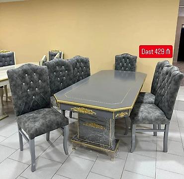 l masalar: Qonaq otağı üçün, Yeni, Açılmayan, Dördbucaq masa, 6 stul — 1