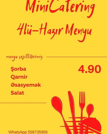 mini otel yeni otaqlar v Azərbaycan | Soyuducular: Mini Ketring yemek xidmeti 4.90 dan 4çeşit yemek