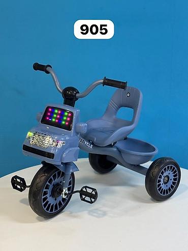 №: 16313 Məhsulun adı: Üçtəkərli velosiped Hello Kids, mavi, 1-3 yaş