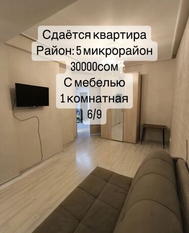 аренда квартир долгосрочно: 1 бөлмө, Риелтор, Чогуу жашоосу жок, Толугу менен эмереги бар