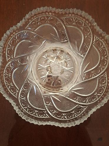 salat qablari: Kəsilmiş naxışlı xrustal (meyvə üçün) - Material: qalın, şəffaf — 1