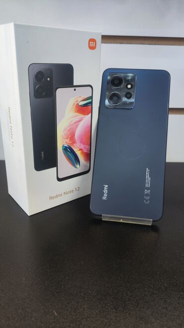 прочный телефон: Redmi, Redmi Note 12, Колдонулган, 128 ГБ, түсү - Боз, 1 SIM, 2 SIM