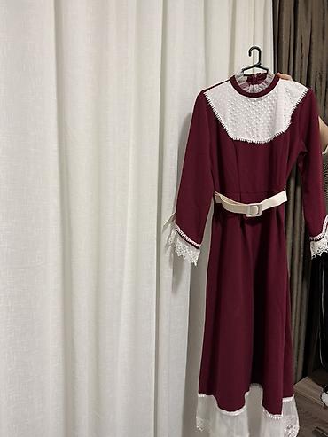 tul koftalar: Bordo rəngli uzun don - Stil: Klassik/örtülü tərz, A-kəsim siluet - — 1