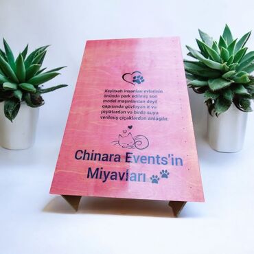 Yuvalar: Taxta pişik evi – “Burada yerim rahatdır” yazılı - Material — 8