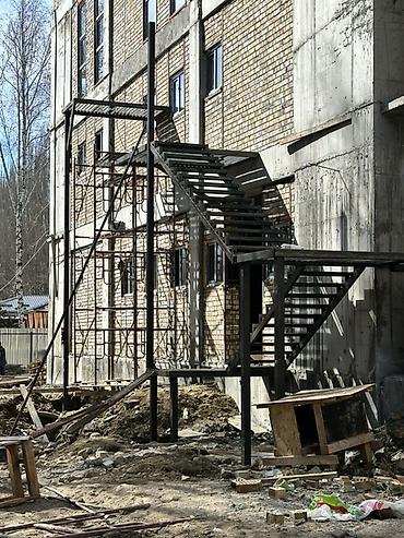 цинкование: Металлическая лестница Наружные, Бесплатная доставка, Форма лестницы: Многомаршевая, Стиль: Лофт — 4