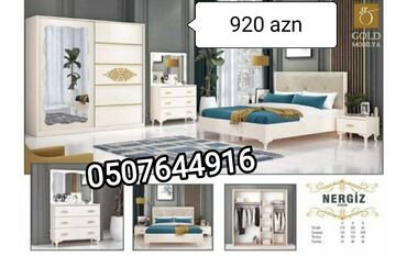 Yataq otağı dəstləri: İkinəfərlik çarpayı, Dolab, Termo, 2 tumba, Azərbaycan, Yeni — 10