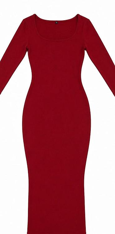mi pecado: Kao SKIMS duga-maxi haljina NOVA burgundy-bordo Viralna sexy duga — 4