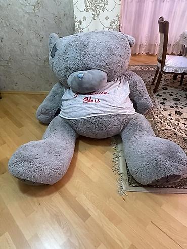 oyuncaql: Böyük ölçülü yumşaq ayı oyuncağı - Rəng: boz - Material: yumşaq — 1