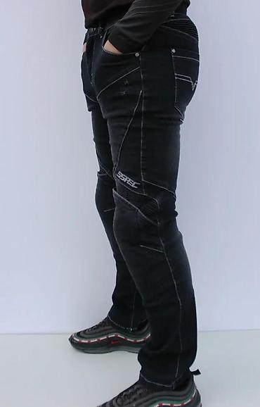 Farmerke: Muške crne farmerke – moto/urban stil - Kroj: slim/straight sa — 14