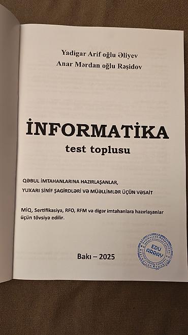 Testlər: Azərbaycan dilində İnformatika test bankı 2025-ci il. İstifadə — 2