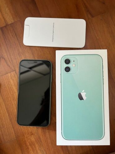Apple iPhone: IPhone 11, 128 GB, Yaşıl, Zəmanət, Face ID, Sənədlərlə