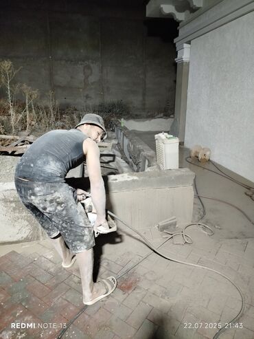 Beton işləri: Səssiz tozsuz səliqəli kəsim. Beton katlavan monolit kubik — 13