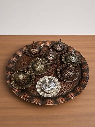qedimi sufre: Qəhvə dəsti, Metal, 7 nəfərlik — 1