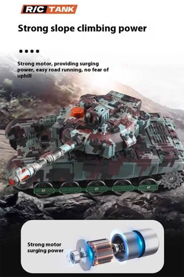 Ostalo: Nov RC tenk. Može da se kreće napred, nazad, levo. desno, da mu se — 7