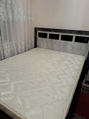 двухспальной кроват: Спальный гарнитур, Двуспальная кровать, Шкаф, Трюмо, цвет - Серый, Новый