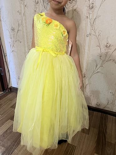 Жаш кыздардын көйнөктөрү: Балдар көйнөгү, түсү - Сары, Жаңы — 1