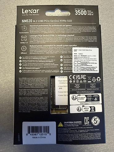 disk: Lexar NM620 M.2 2280 PCIe Gen3x4 NVMe SSD – 512 GB - Oxuma sürəti — 2