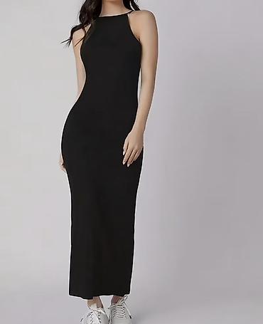 Donlar: Qadınlar üçün qara maxi don - Üslub: minimalist, bədənə oturan siluet — 1