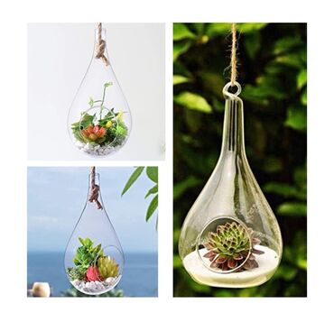 Ostali kućni dekor: Terarijum(saksija) za biljke viseca duvano staklo 90te. Perfektan — 4